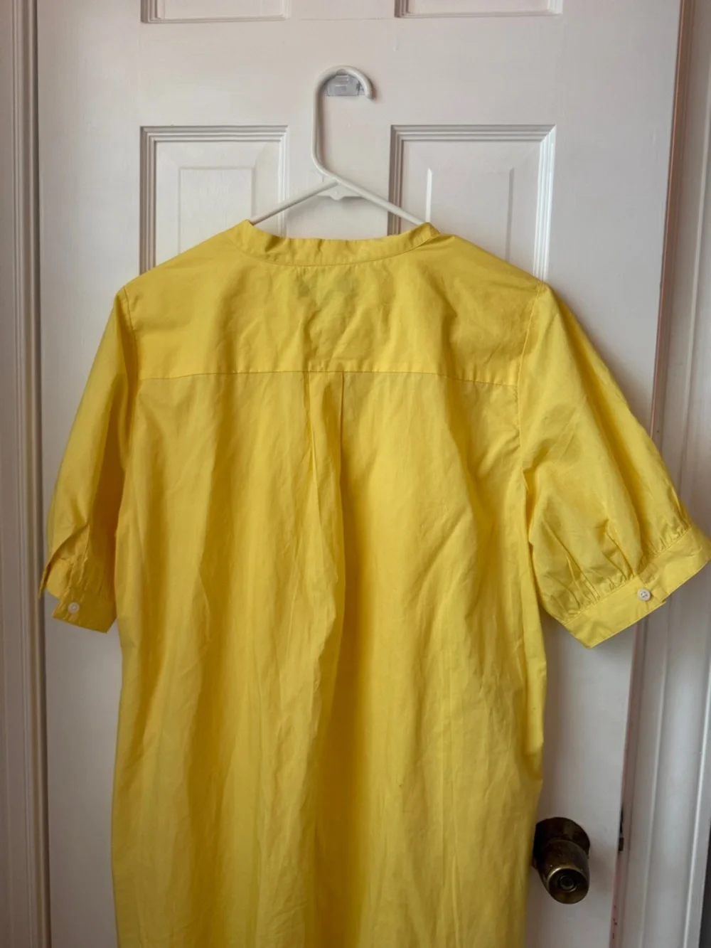 J. Crew Bright Yellow Pintuck Button-Front Tunic Dress Med